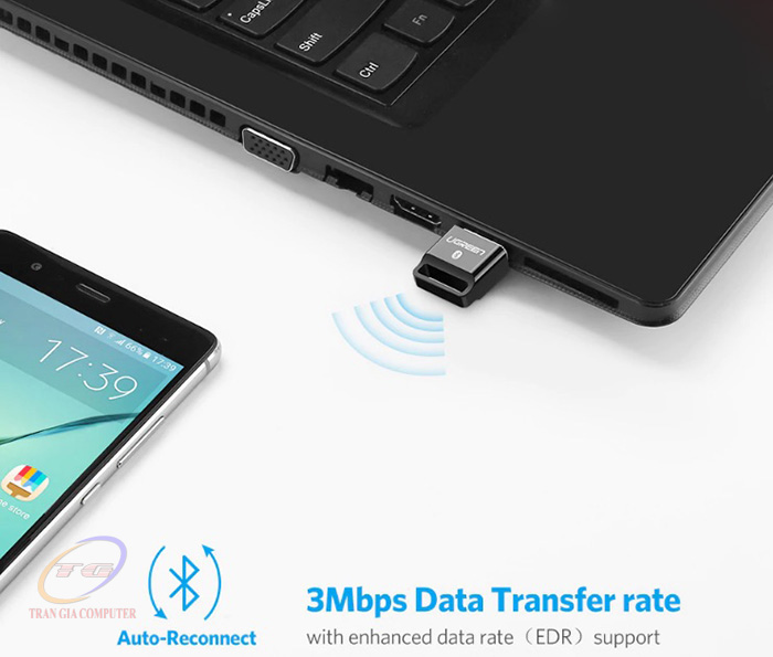 USB Bluetooth Ugreen 30524 màu đen