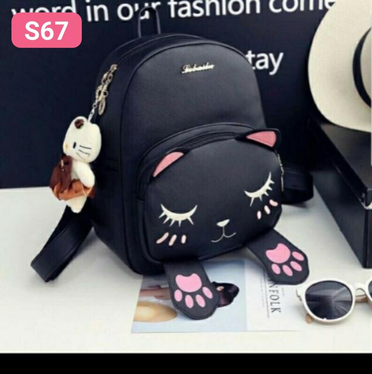 Balo da mini mèo chân hồng s67