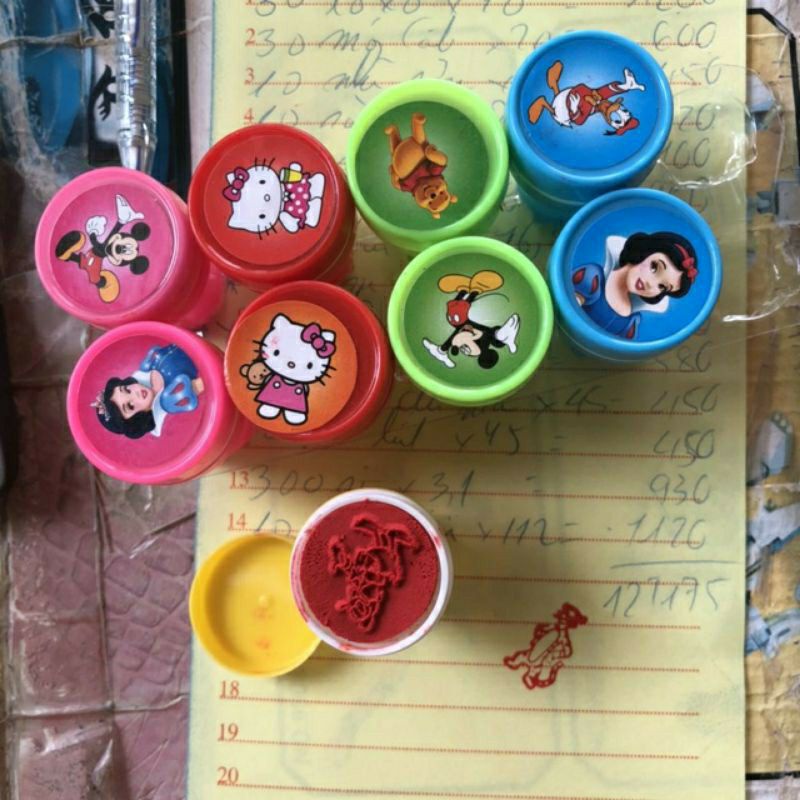 Vỉ 10 Chiếc Dấu Ấn Hoạt Hình Đáng Yêu ( Sỉ Đồ Trê Em)