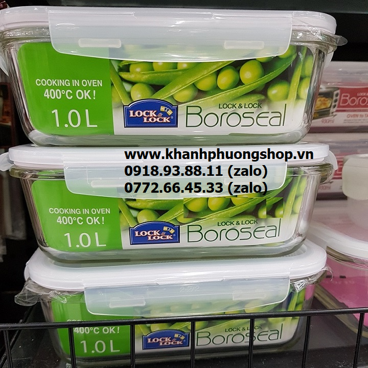 [HCM]Hộp thủy tinh chịu nhiệt Lock&Lock 1000ml