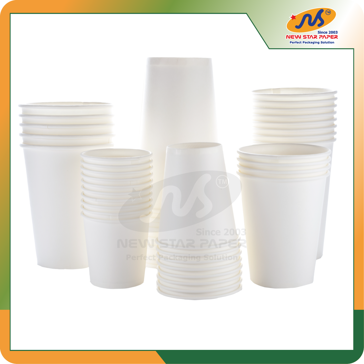 Ly giấy 14oz~420ml - Lốc 50 ly giấy trơn