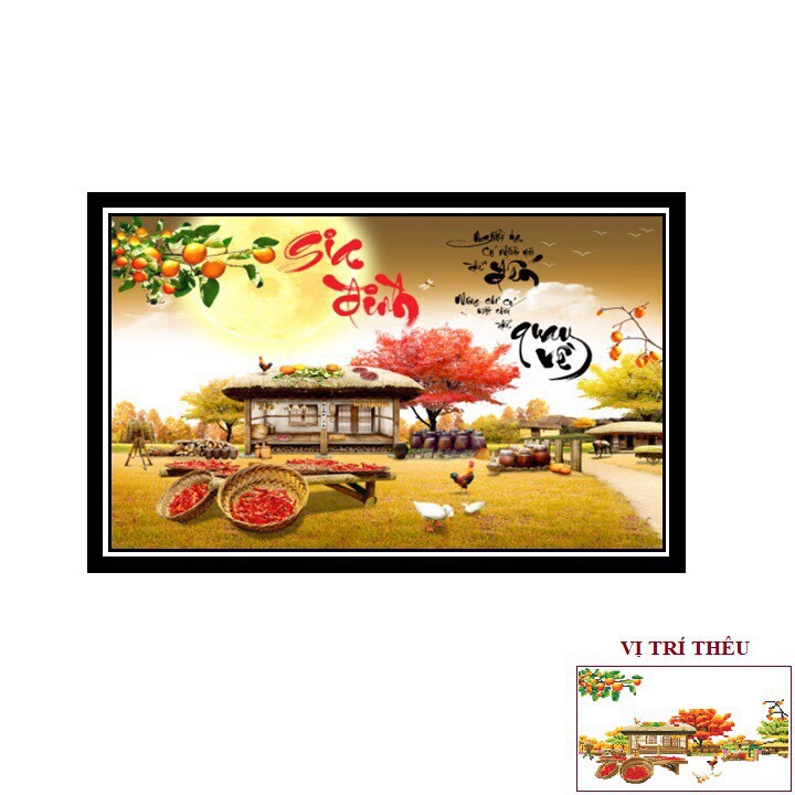 Tranh thêu chữ thập Gia đình LV3302 chưa thêu