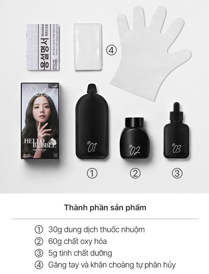 Gội Nhuộm Tóc Dạng Bọt Miseen Scène Hello Bubble Foam Color