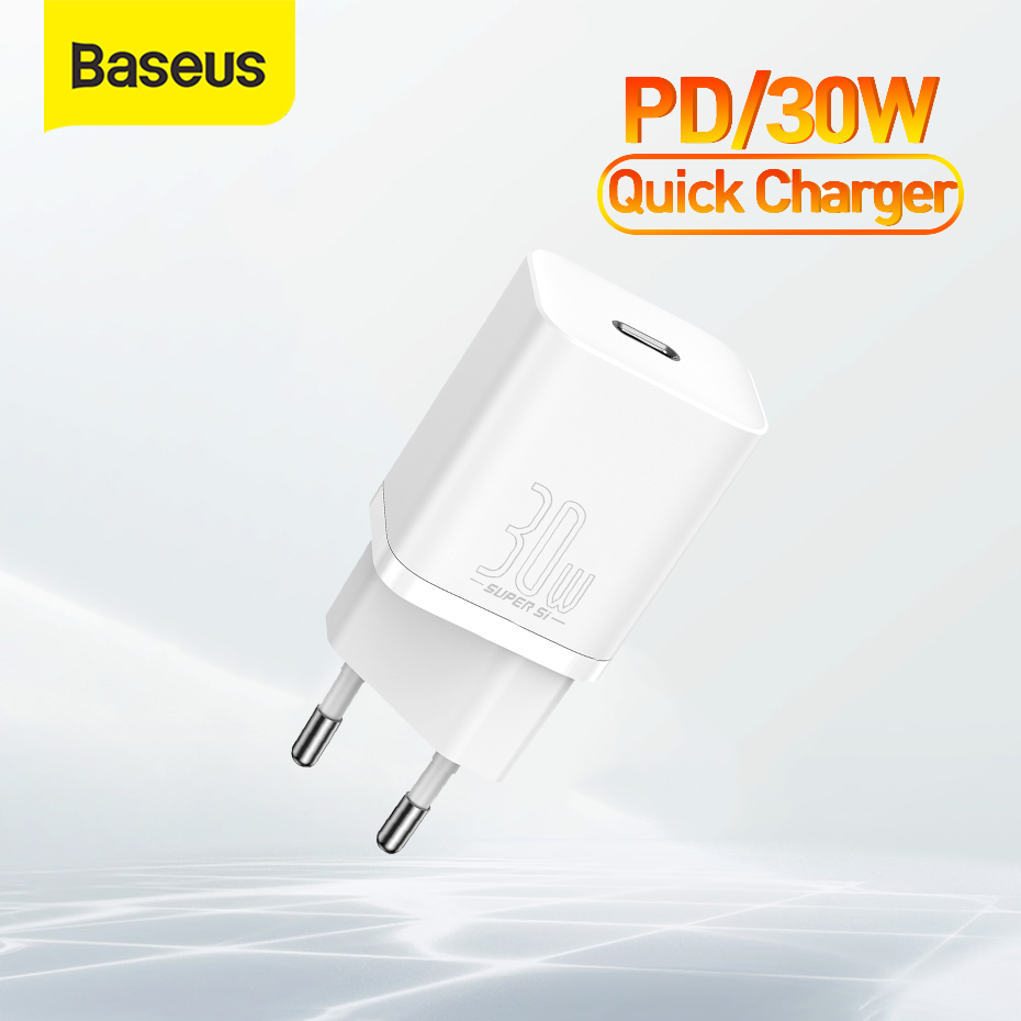 Củ sạc baseus 30w super si usb c cho iphone 12 11 pro type c qc 3.0 pd 3.0 sạc nhanh bộ sạc điện thoại di động samsung xiaomi hshop hshop365 bb2