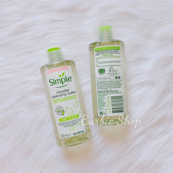Nước Tẩy Trang Simple Micellar Cleansing Water Mẫu Mới (100ml-200ml-400ml)