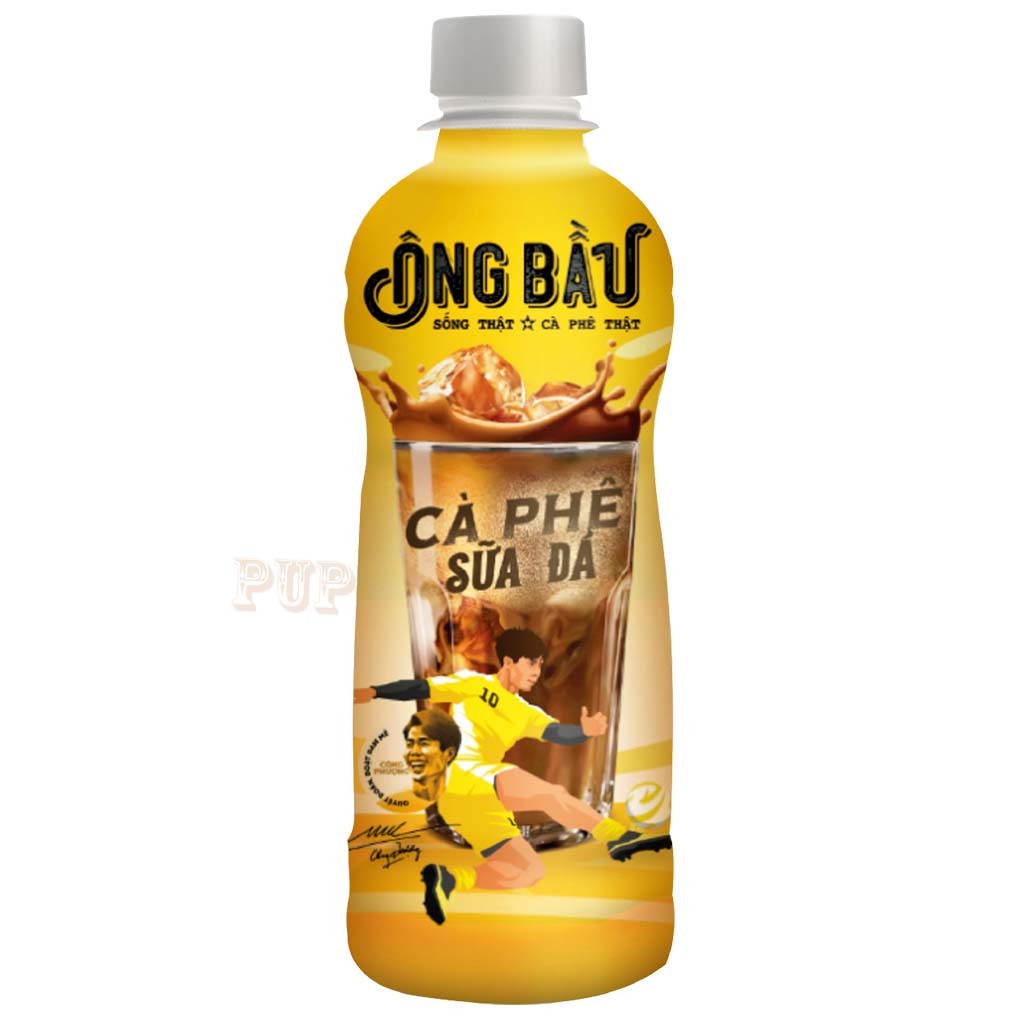 Cà Phê Sữa Đá Ông Bầu Chai 180ml, cà phê ob, ob cafe