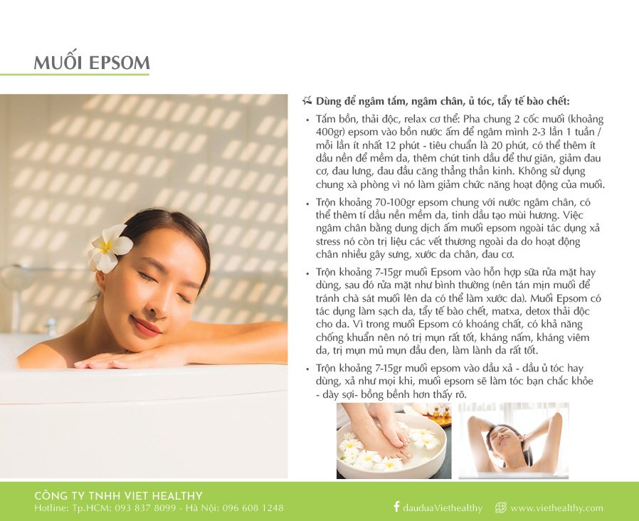 Muối Epsom 200g Viethealthy