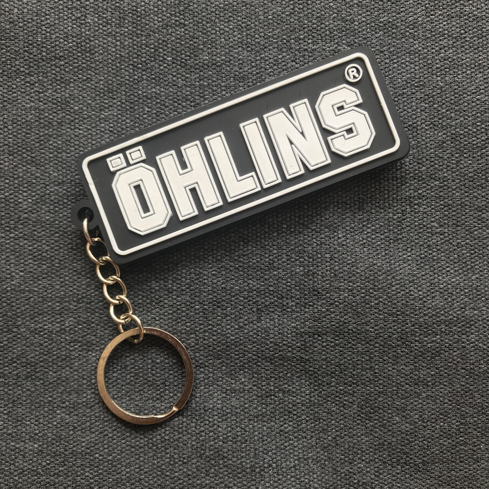 Móc khóa xe máy, móc khóa nhựa GẮN CHÌA KHÓA XE MẪU OHLINS (NỀN ĐEN)