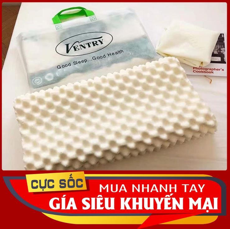 Gối cao su non ventry thái lan hàng công ty gối cao su cao cấp ventry xuất thái chống mỏi cổgối cao su non ventry thái lan chống vẹo cổ cộtgối cao su non ventri cao cấp nhập khẩu thái lan | chính