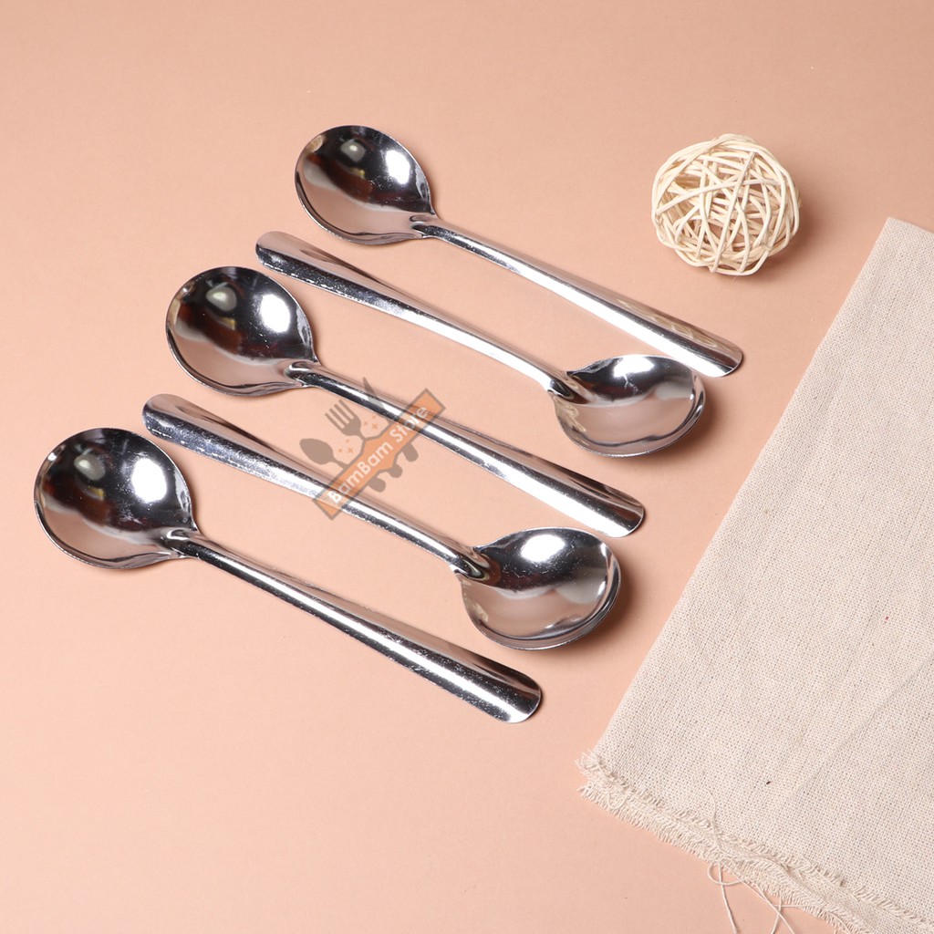 [HCM]Bộ 4 muỗng soup tròn inox. Muỗng inox cao cấp