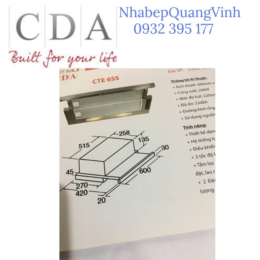 Máy Hút Mùi CDA CTE6SS-QUANG VINH