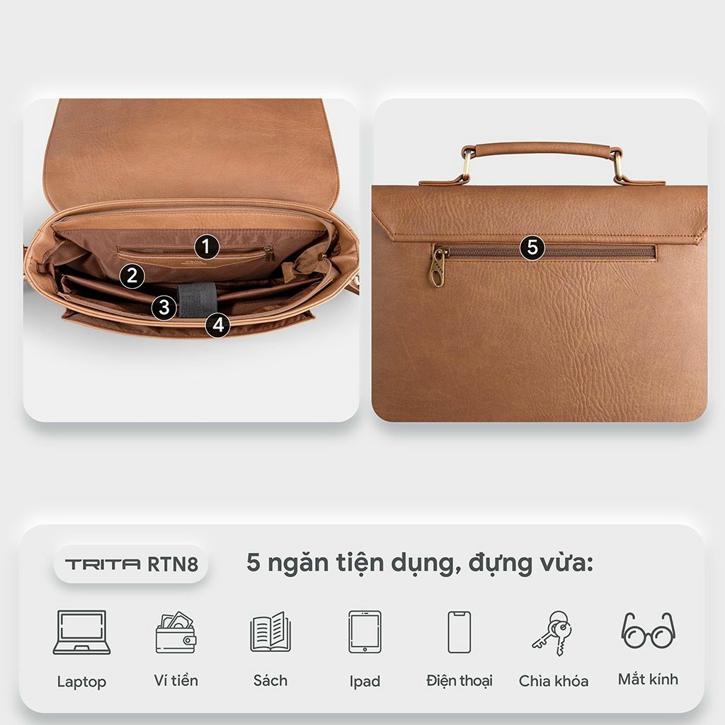 Túi xách da nam công sở TRITA RTN08