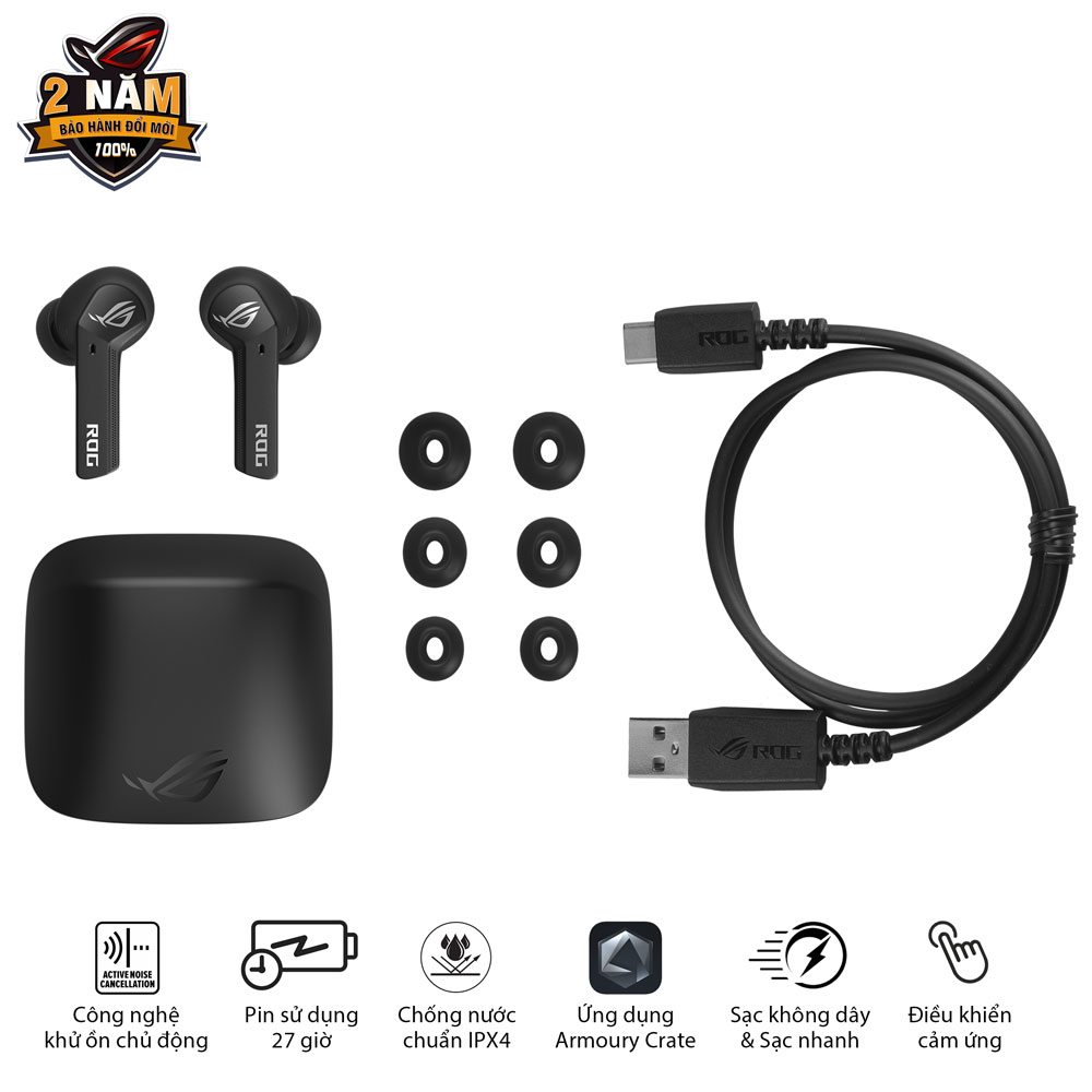 Tai nghe Không Dây Asus ROG Cetra True WL  - Hàng Chính Hãng