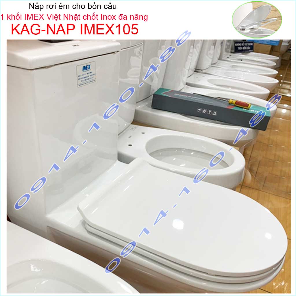 Nắp bồn cầu imex việt nhật kag-nap imex105, nắp đậy bồn cầu cao cấp rơi êm cầu imex