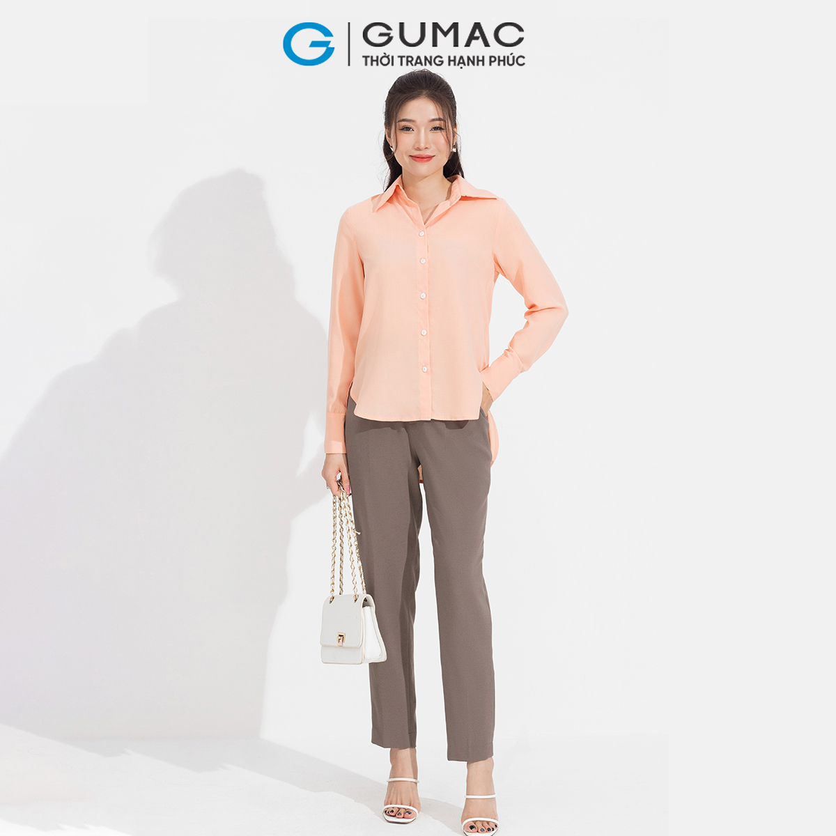 [15 - 17.5 |Voucher 8-12%] Áo sơ mi nữ đô kiểu GUMAC AD05050