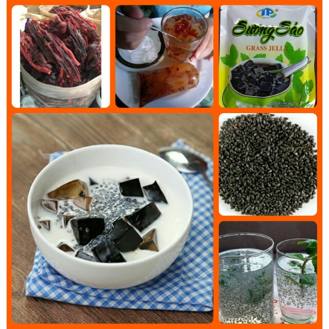 Set 5 nguyên liệu nấu chè Sương sáo hạt é 15 LY