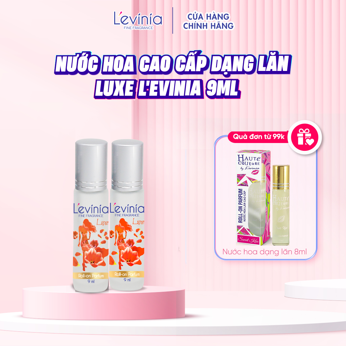 Combo 2 Nước Hoa Cao Cấp Dạng Lăn L'evinia Hương Luxe 9ml