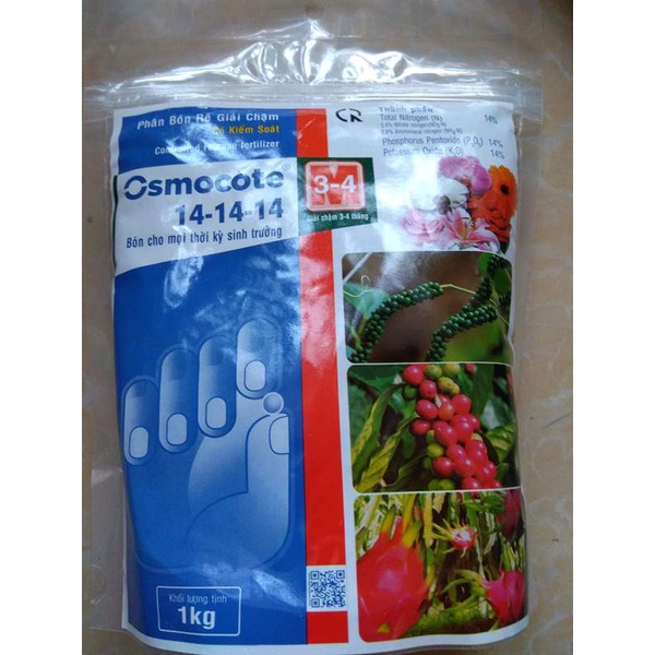 Osmocote 14-14-14 1 kg phân tan chậm nhập khẩu nertherland tan chậm đến 3 tháng