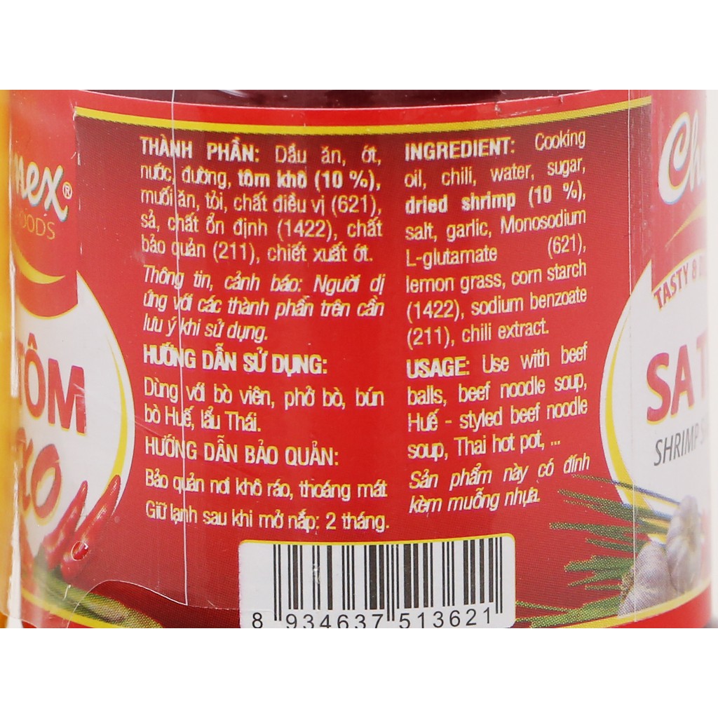 Date mới nhất - Cholimex Sa Tế Tôm XO hũ 100g