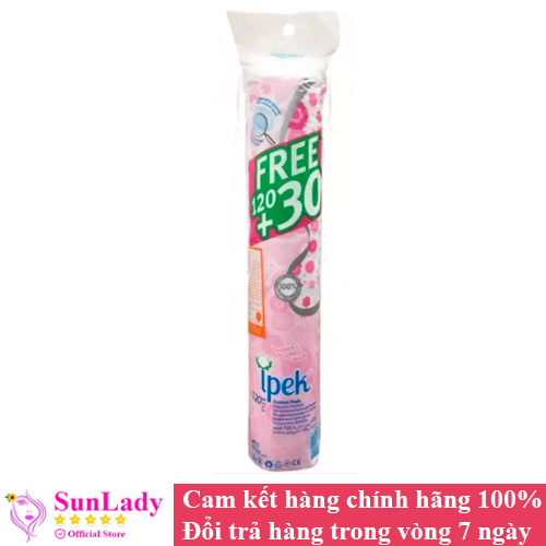 Bông tẩy trang Ipek gói 150 miếng Thổ Nhĩ Kỳ làm sạch da không gây kích ứng thấm hút nhanh chóng