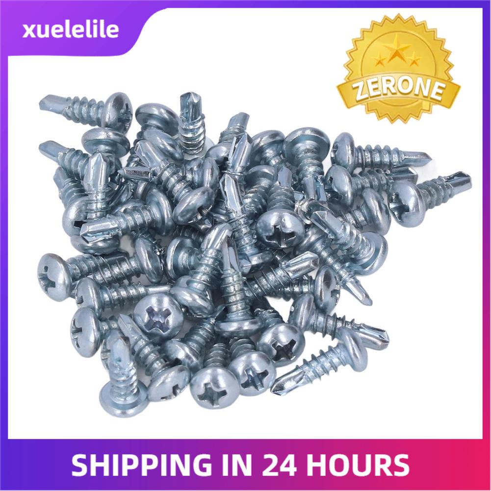 50PCS Round Head Drill Screw Set Carbon Steel Galvanized Self Drilling Screws 4.2x13mm