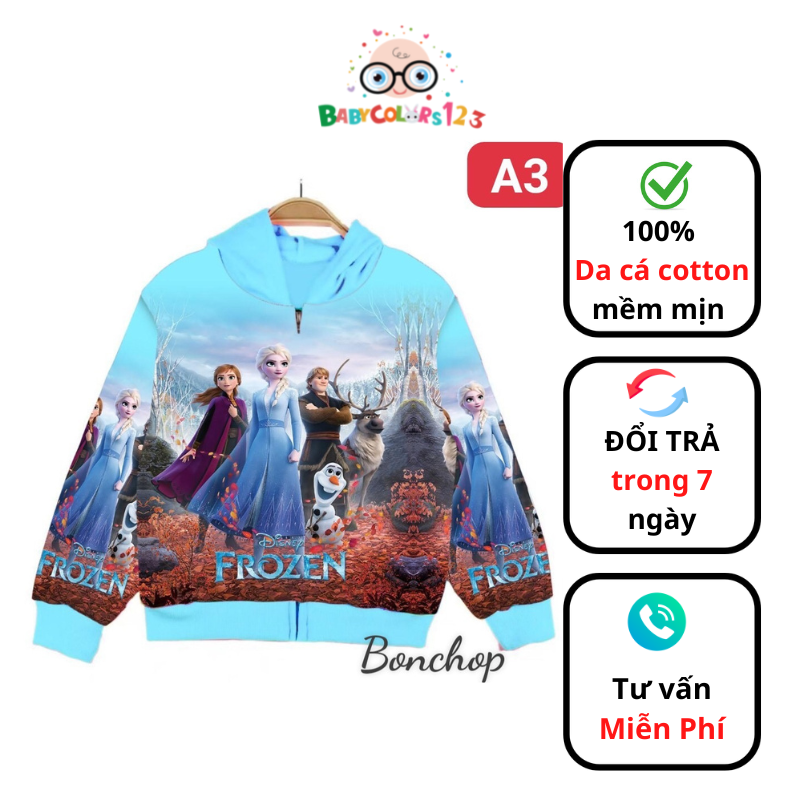 [HCM]Áo khoác công chúa Elsa & Pony (Size 10-16kg)