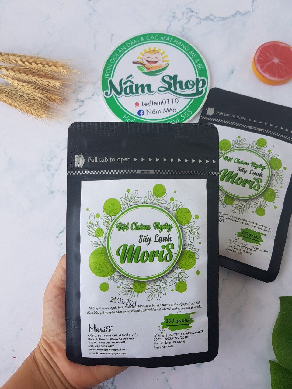 Bột chùm ngây sấy lạnh moris 100g
