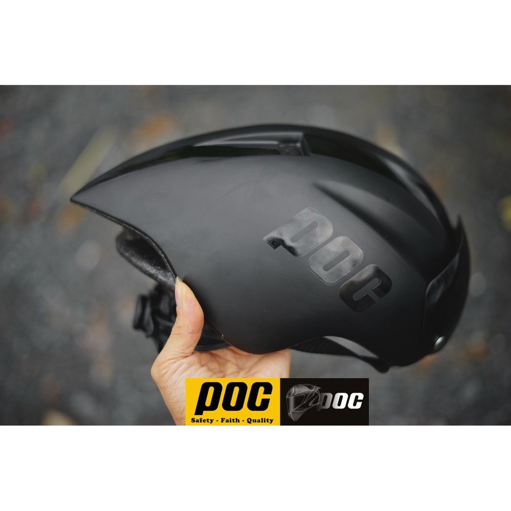 Nón bảo hiểm nửa đầu mẫu mới Poc 01 màu đen nhám chính hãng