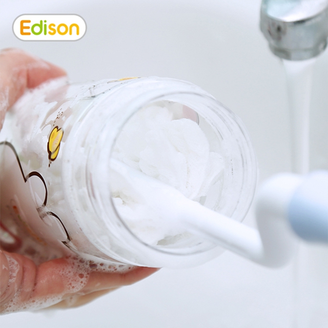 Bình tập uống Edison tritan có dây (xanh)