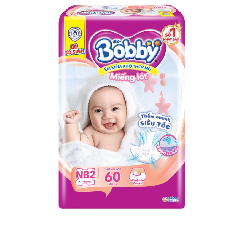 Miếng lót sơ sinh Bobby Newborn 2-60 miếng