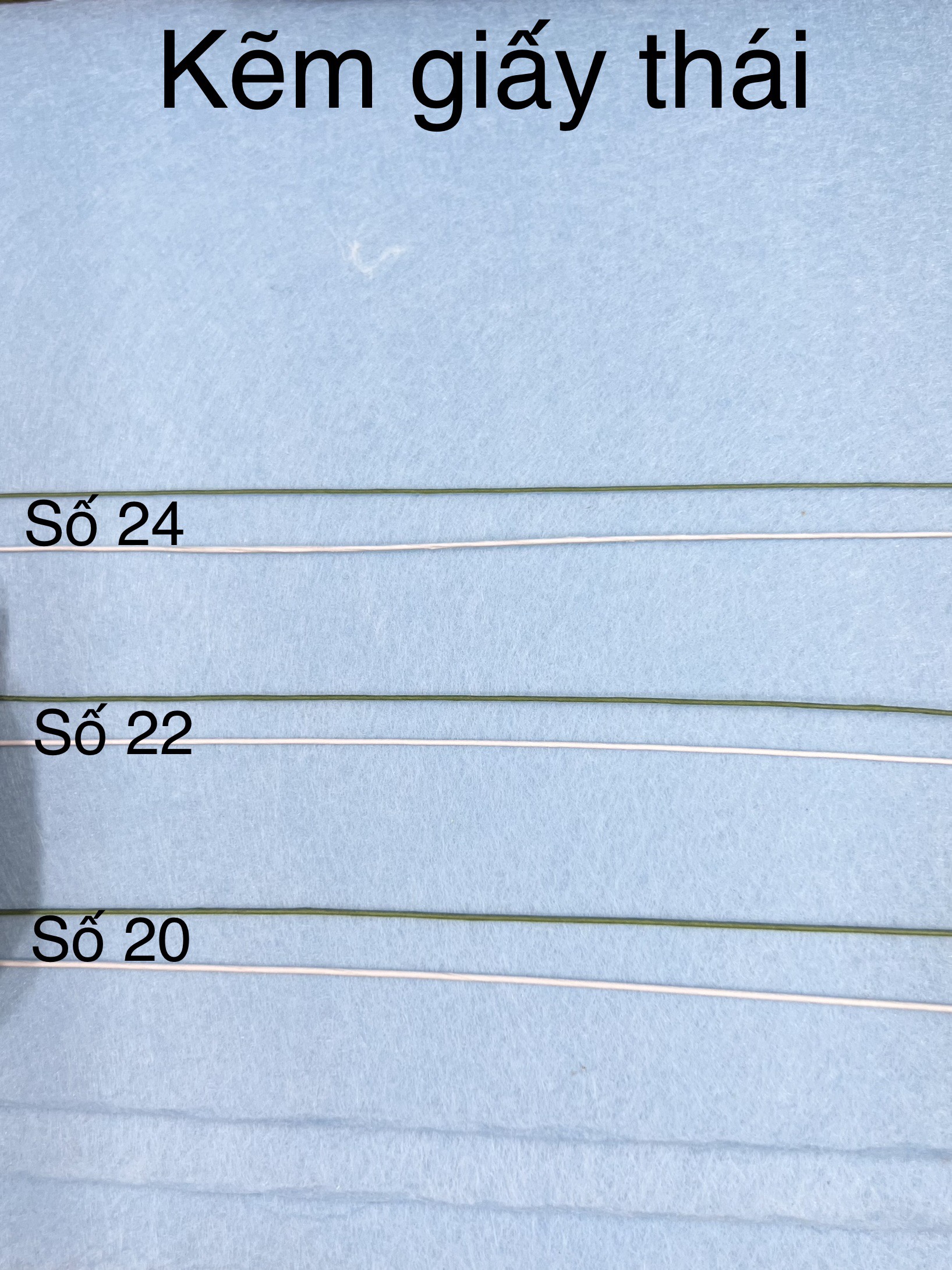 Kẽm giấy làm hoa ( dài 60cm bó 100 sợi ) 3 size (24)-(22)-(20)