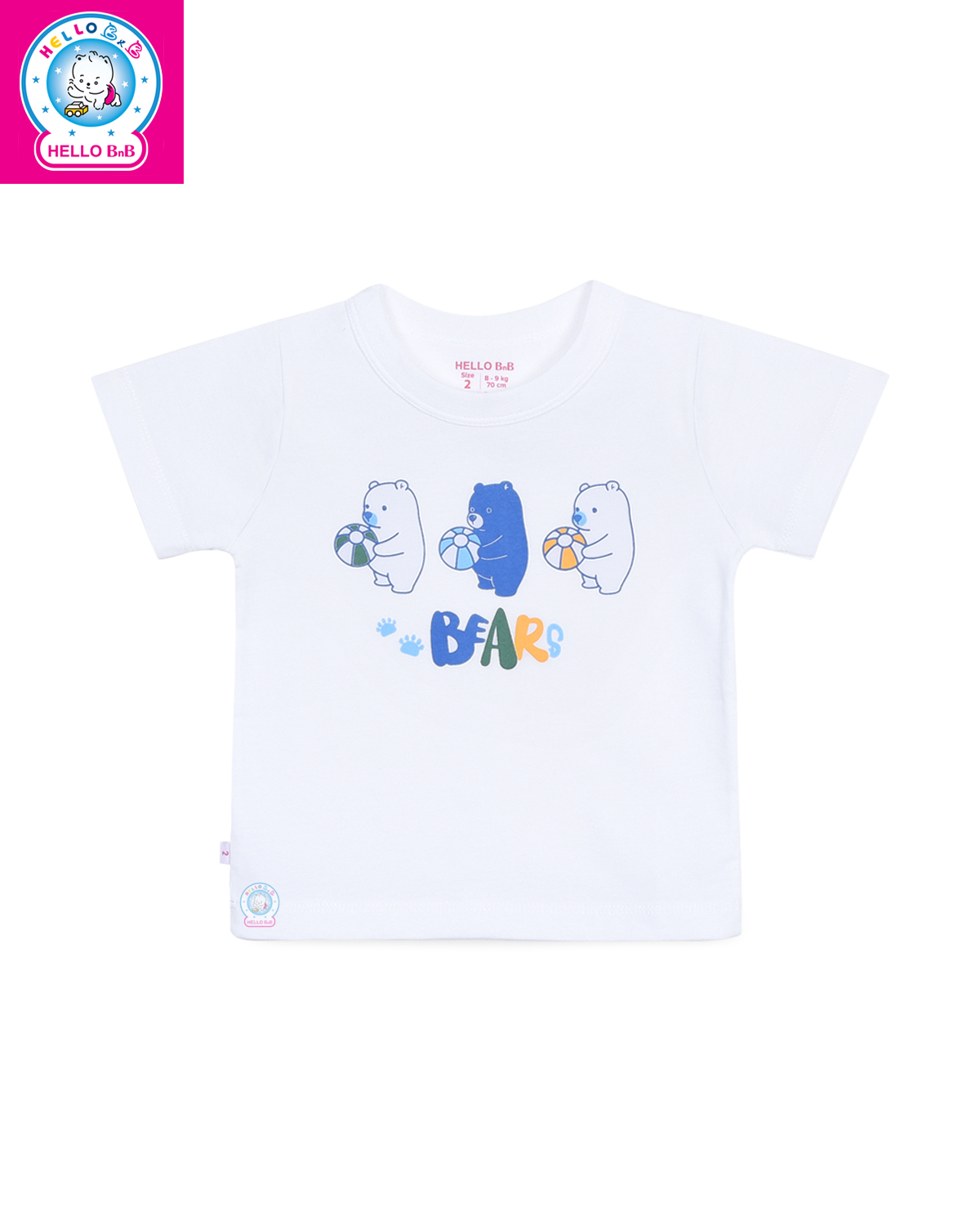 Áo cổ viền bo tay ngắn 0009 (hình in ngẫu nhiên) - HELLO BnB