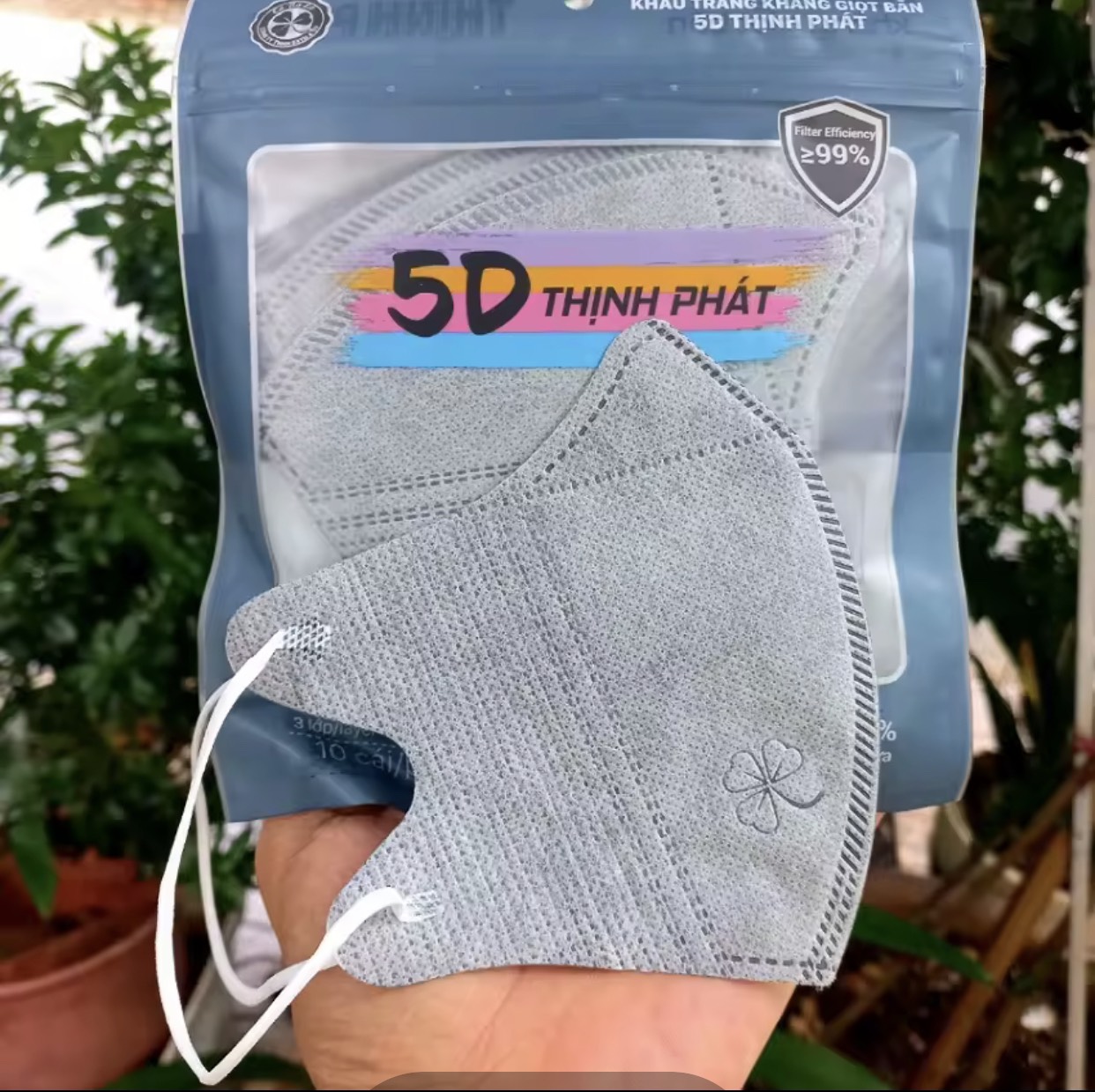 Thùng100 chiếc Khẩu trang 5D Mask Thịnh Phát 10 túi kháng khuẩn 10 chiếc/túi