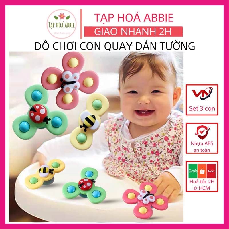 Đồ chơi cho bé con quay spinner dán tường 2 3 4 cánh
