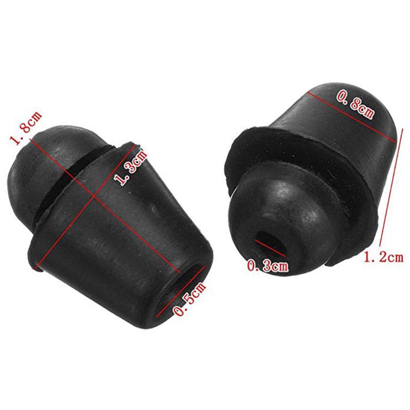 Set 2 chốt cao su màu đen 18mm X 13mm, nút đệm giảm chấn chống sốc cho cửa trước sau xe hơi, ô tô