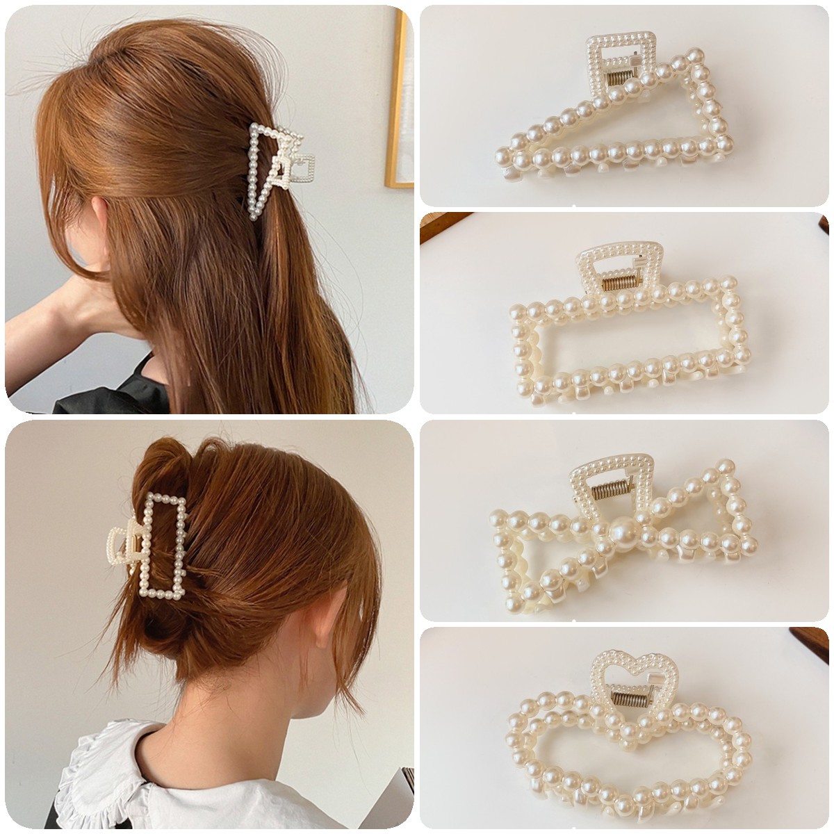 Korean Style Pearl Bow Hair Clip