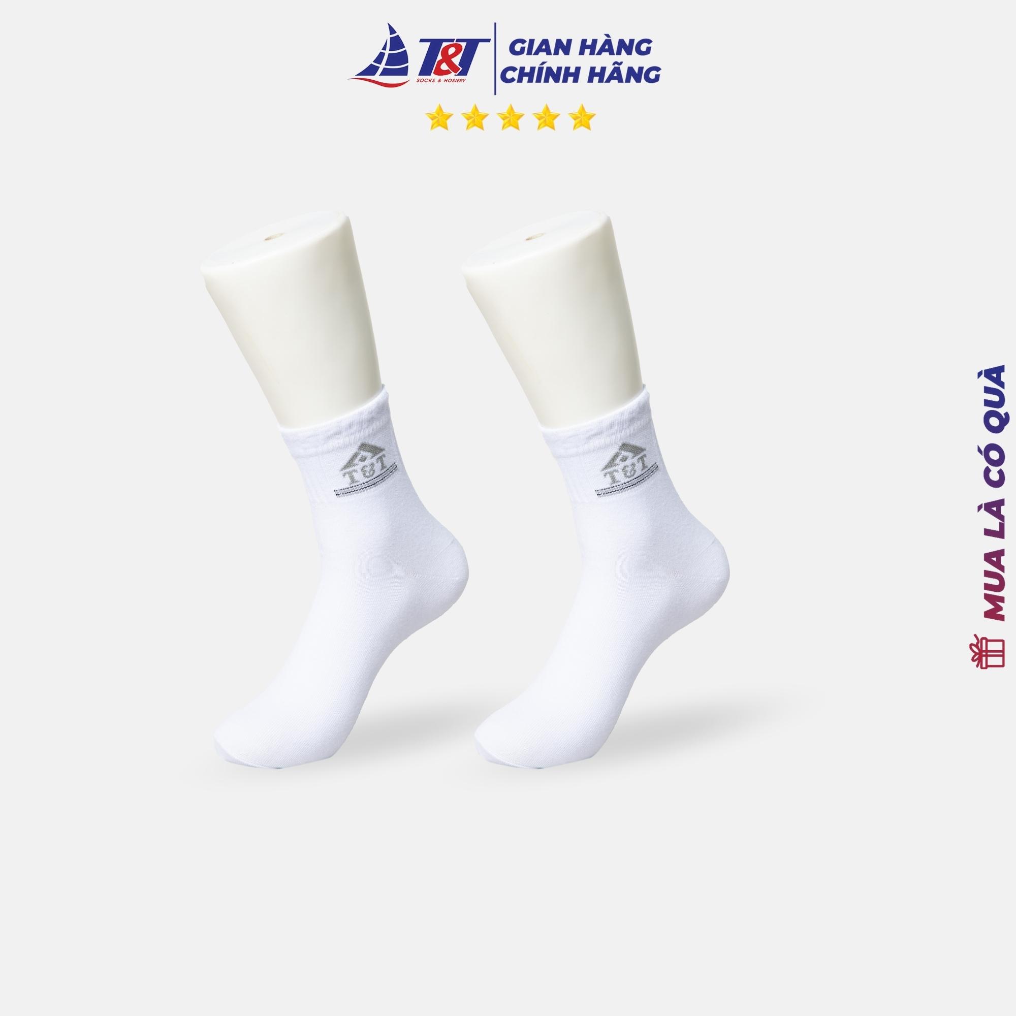 Tất Nam cổ trung logo T&T SOCKS - NAM 401