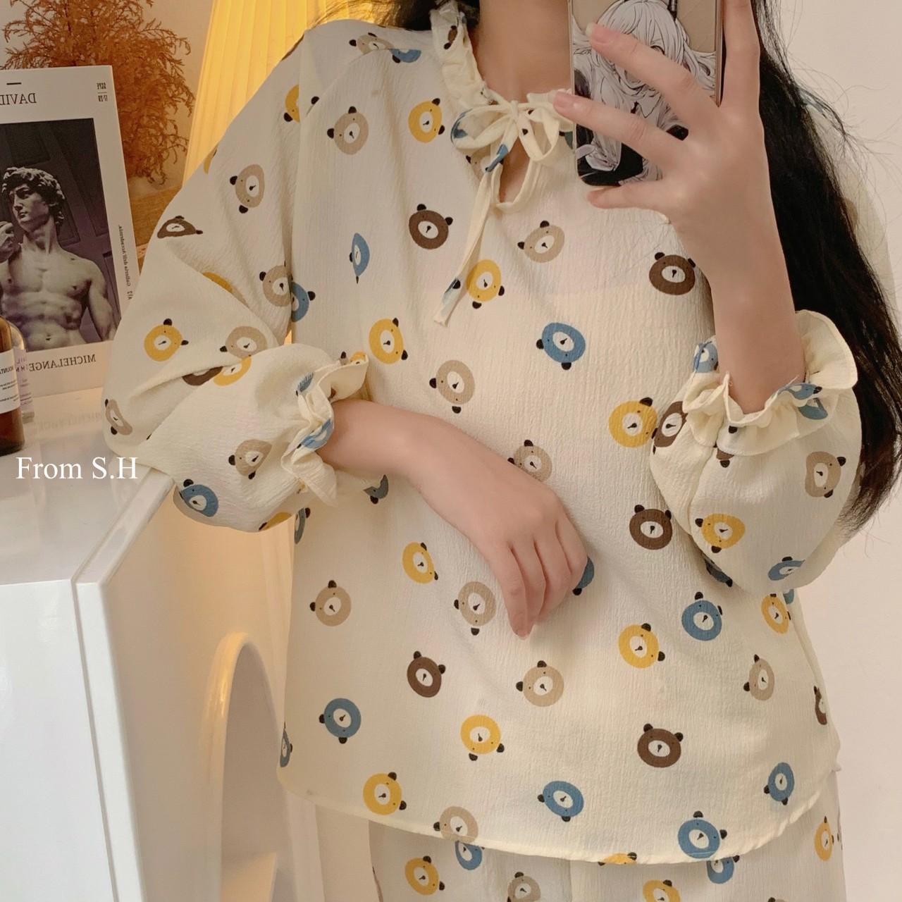 BỘ ĐŨI mặc nhà họa tiết siêu dễ thương