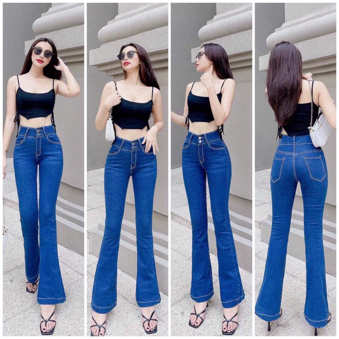 [HCM]Quần jeans nữ ống loe dài cao cấp Đẹp Store 257