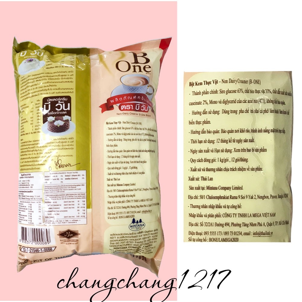 Bột Kem Béo Pha Trà Sữa Thái Lan B One Bone Gói 1kg