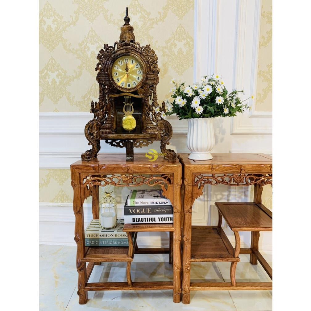 Đồng hồ tháp gỗ mun đuôi công DHL05