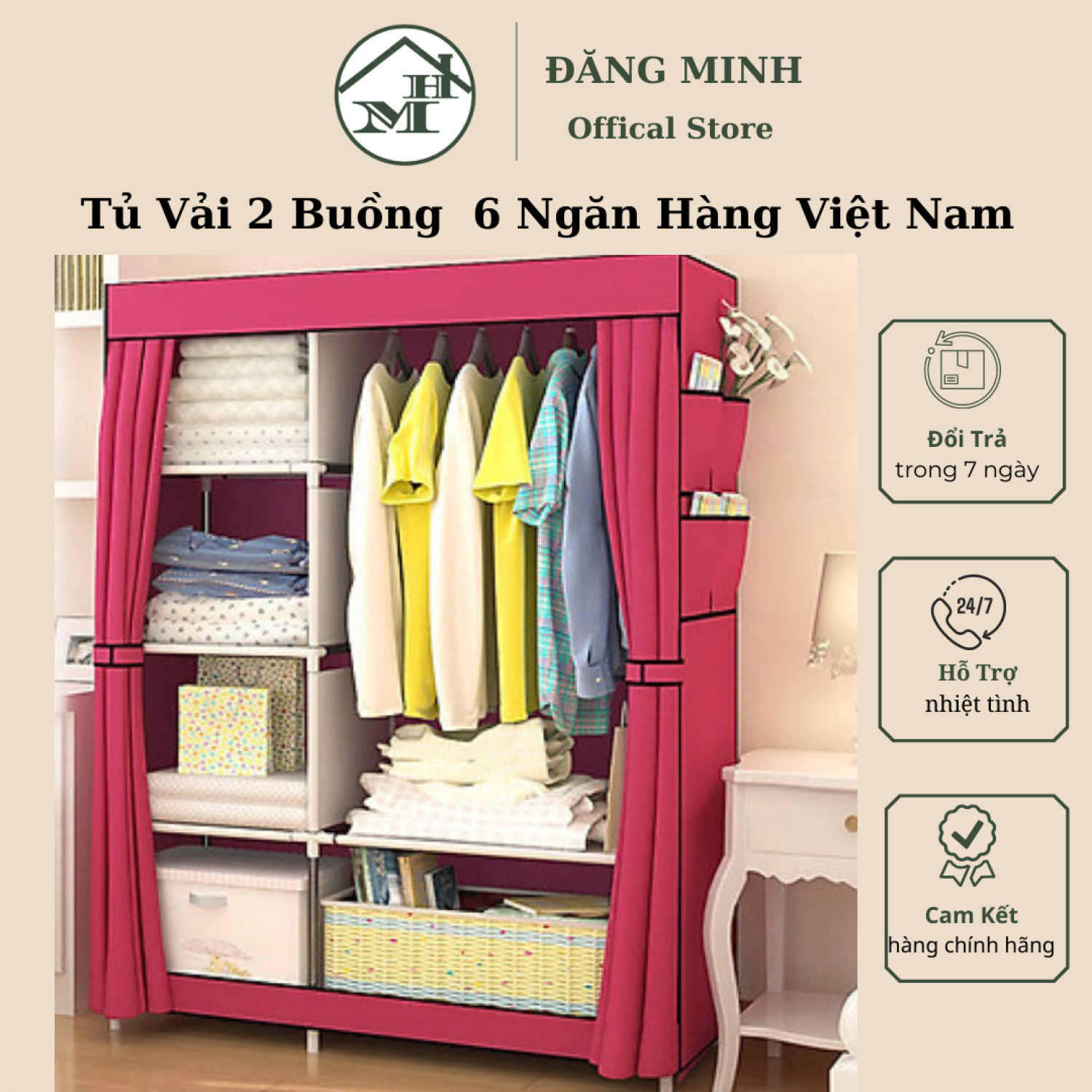 Tủ vải quần áo thăng long việt nam - tủ vải đựng quần áo cá nhân - tủ vải 2 buồng 6 ngăngọn nhẹ chắc chắn tủ nhựa tủ quần áo tủ vải tủ vải đựng quần áo tủ vải quần áo tủ vải treo quần áo