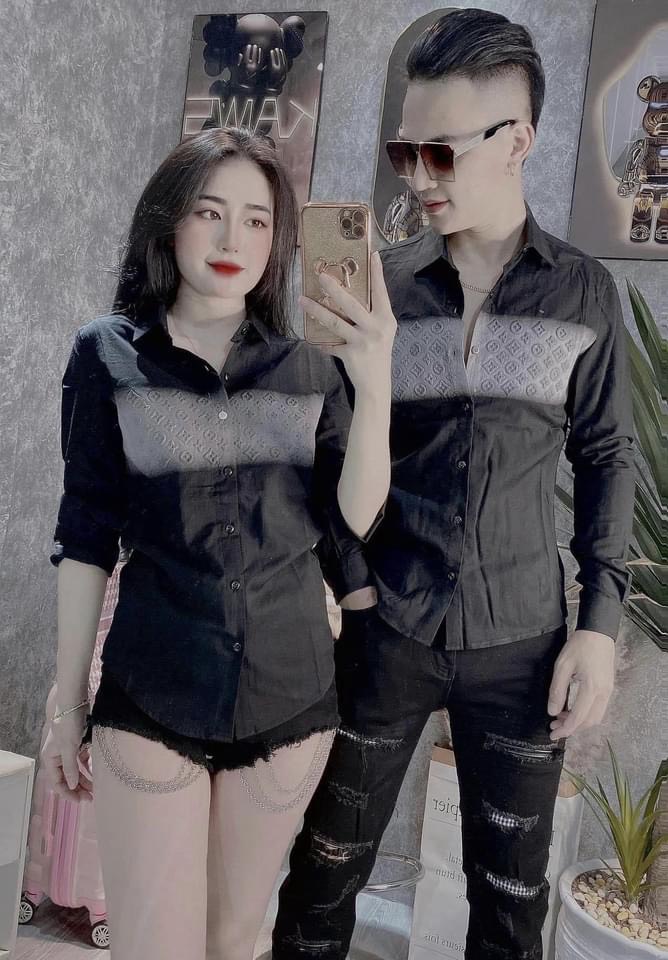 Áo sơ mi cặp chất liệu Đũi mềm mịn co giãn 4 chiều
