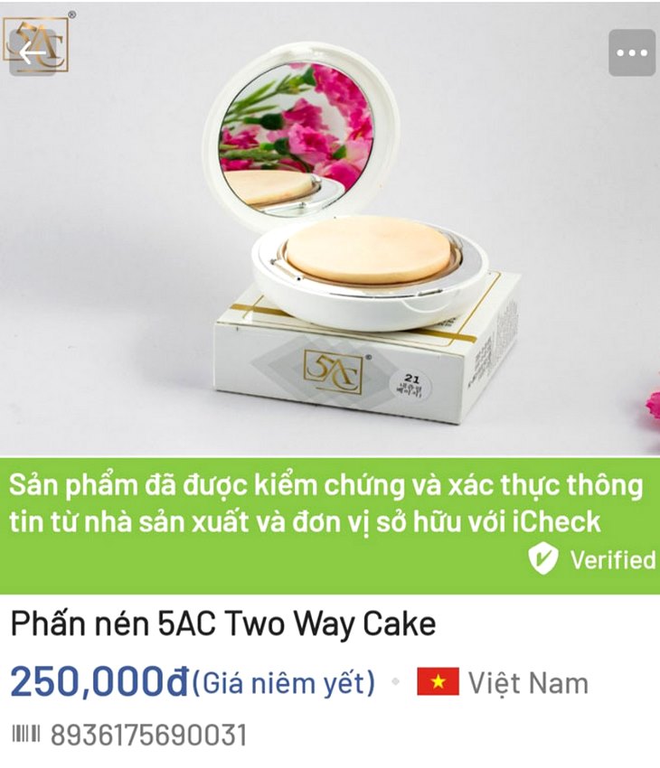 Phấn phủ phấn nén trang điểm kiềm dầu siêu mịn 5AC hàn quốc [Phiếu BH hãng]
