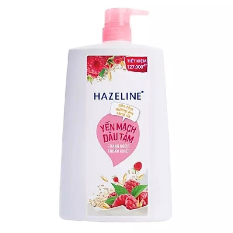 SỮA TẮM HAZELINE 1kg trắng sáng mịn da(nắp trắng)