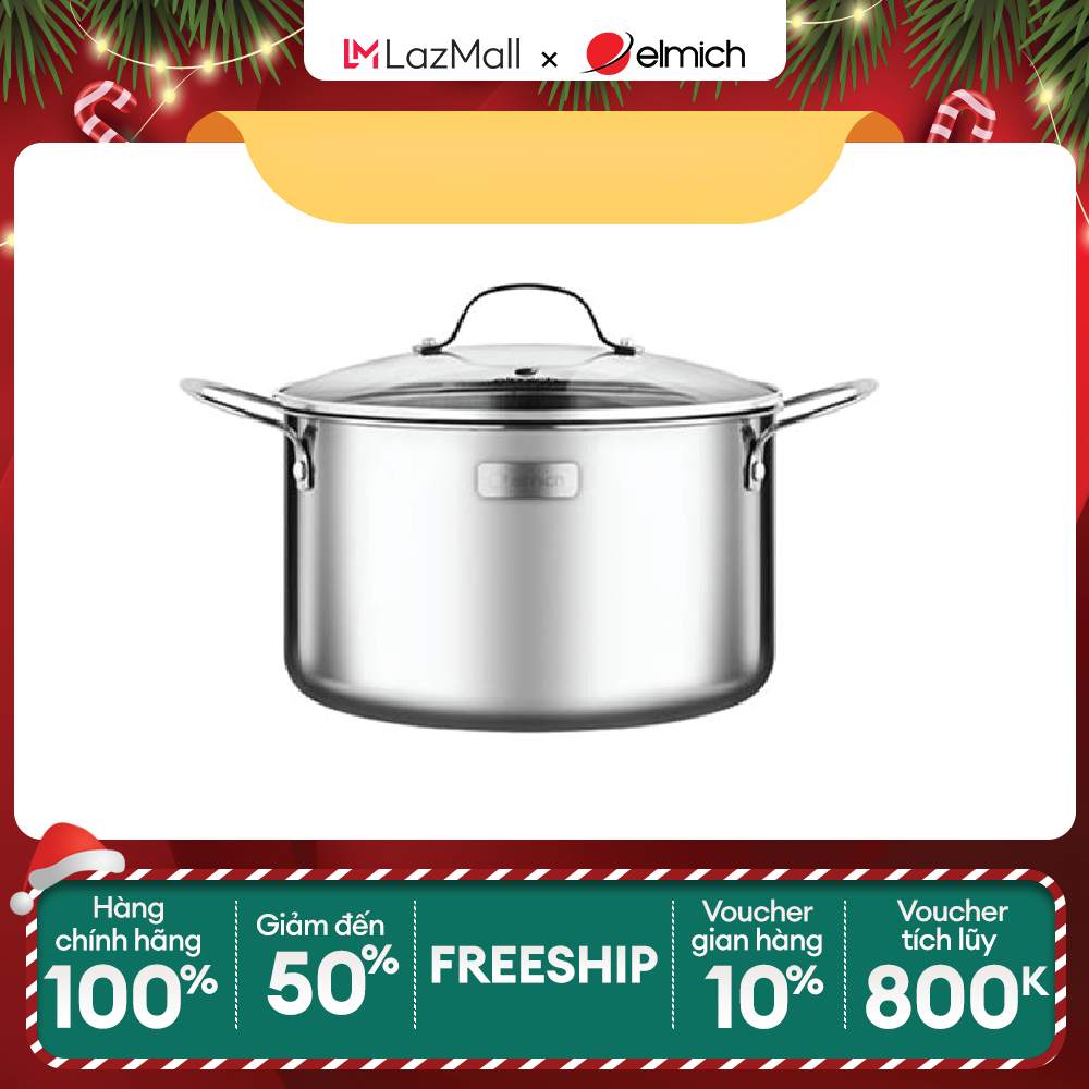 Nồi Elmich Inox cao cấp 3 lớp đáy liền Tri-Max