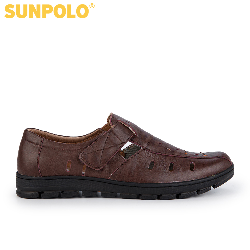 Giày Rọ Nam Da Bò Cao Cấp SUNPOLO STA682 (Nâu)