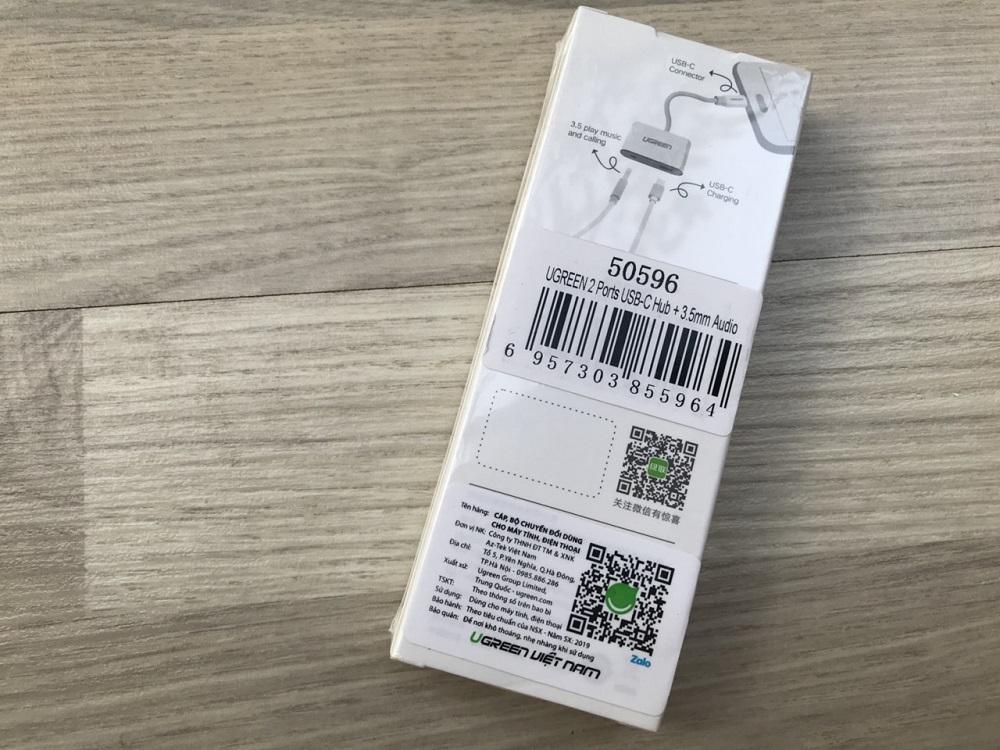 Cáp Chuyển Đổi Type-C To 3,5mm Hỗ Trợ Cổng Sạc USB-C Ugreen 50596