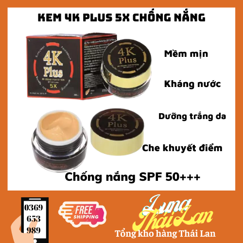 Kem 4k Plus Thái Lan dưỡng trắng da 30g