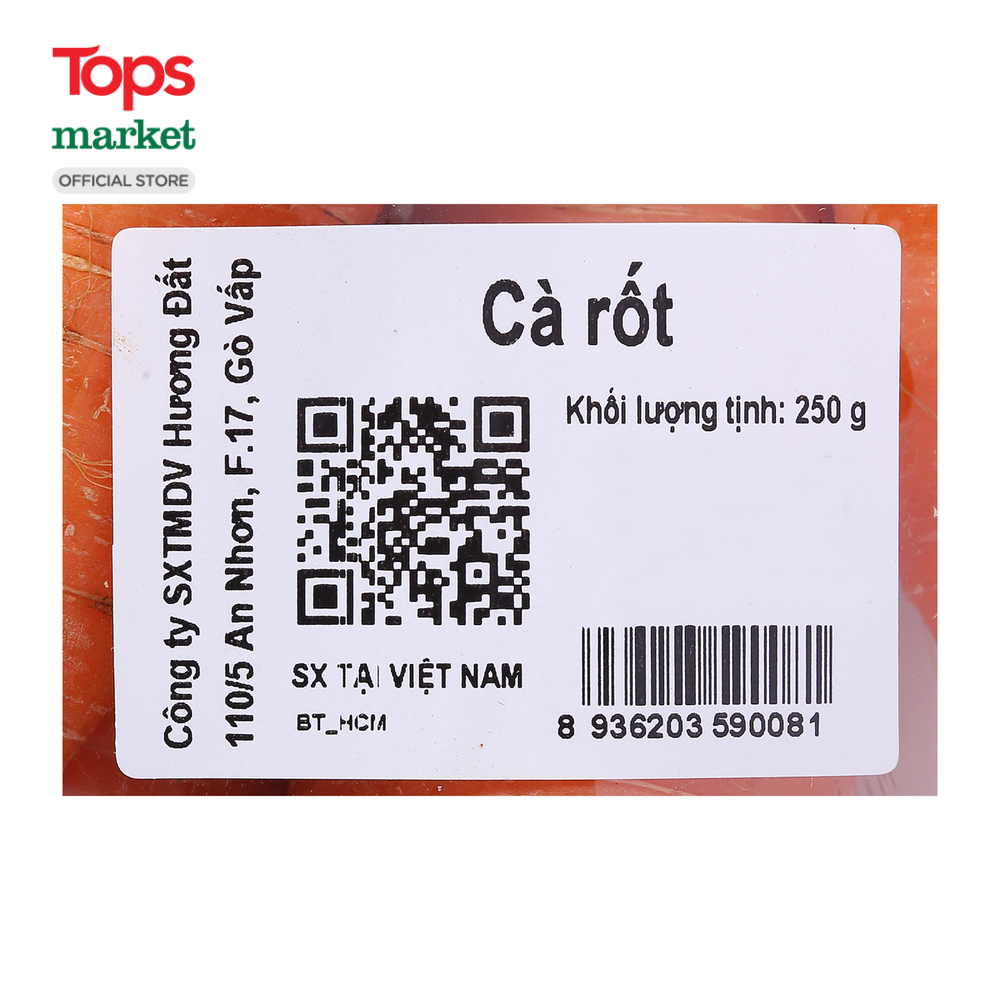 Cà Rốt Hữu Cơ 250G - Siêu Thị Tops Market